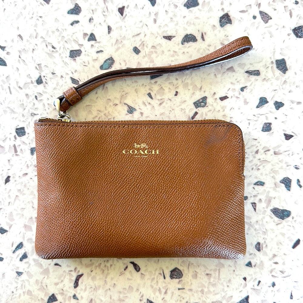 Coach wallet/wristlet/brown/leather